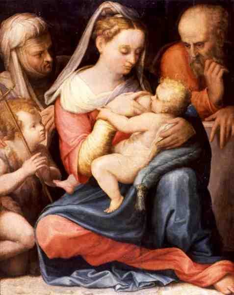 A Sagrada Família (óleo sobre painel) de Prospero Fontana