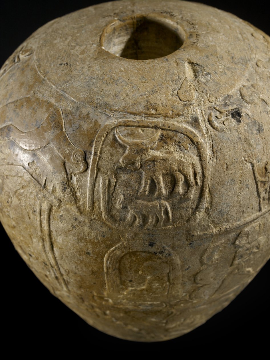 Macehead de calcário de Narmer de Protodynastic Period Egyptian
