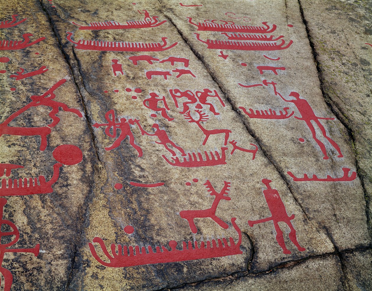 Cenas de caça a barcos e veados (escultura em pedra) de Protohistoric
