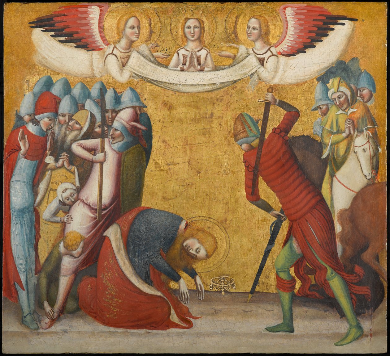 A decapitação de Santa Catarina de Alexandria, cerca de 1325-1330 (tempera e folha de ouro em painel) de Pseudo Jacopino di Francesco