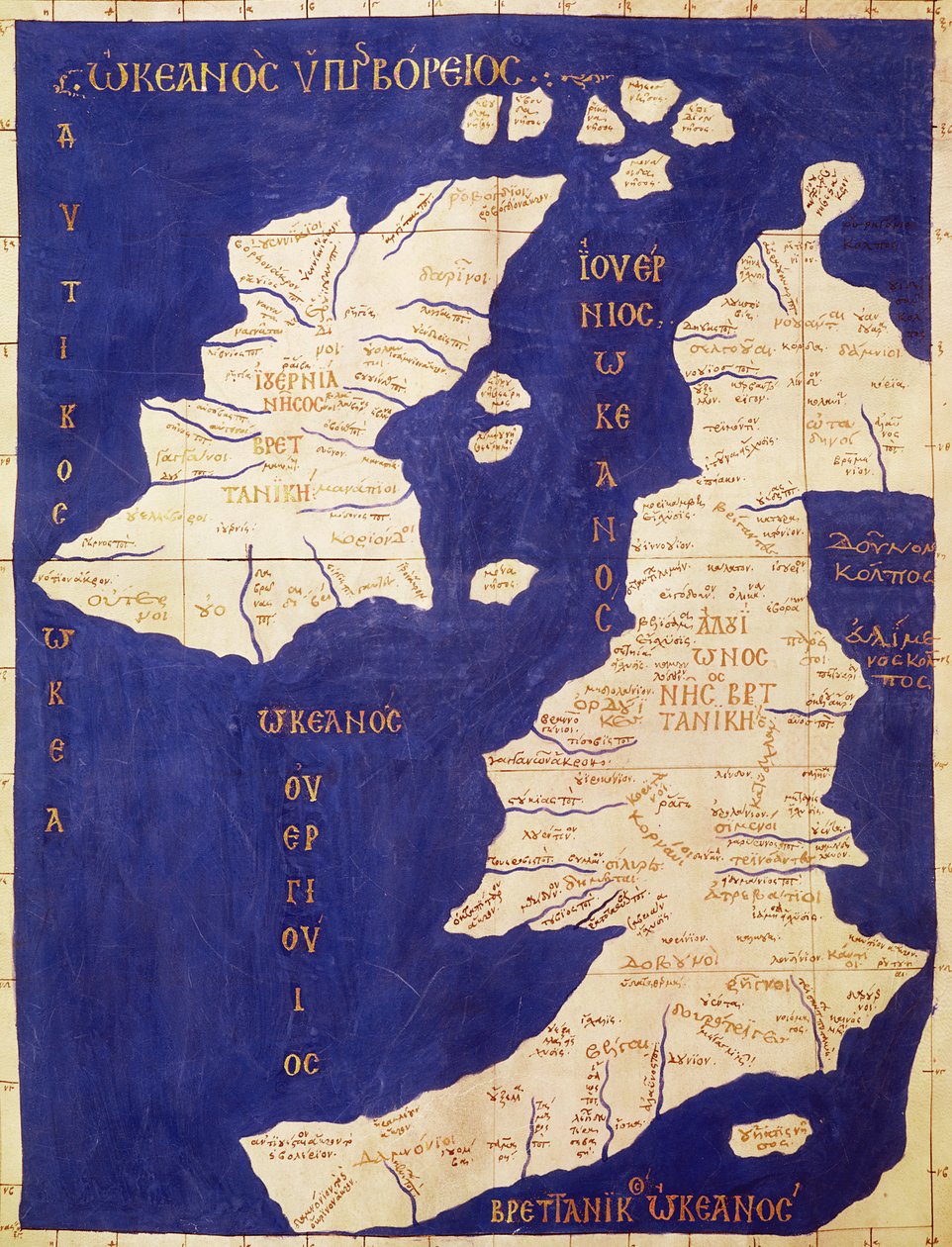 Mapa das Ilhas Britânicas, de &39;Geographia&39; de Ptolemy