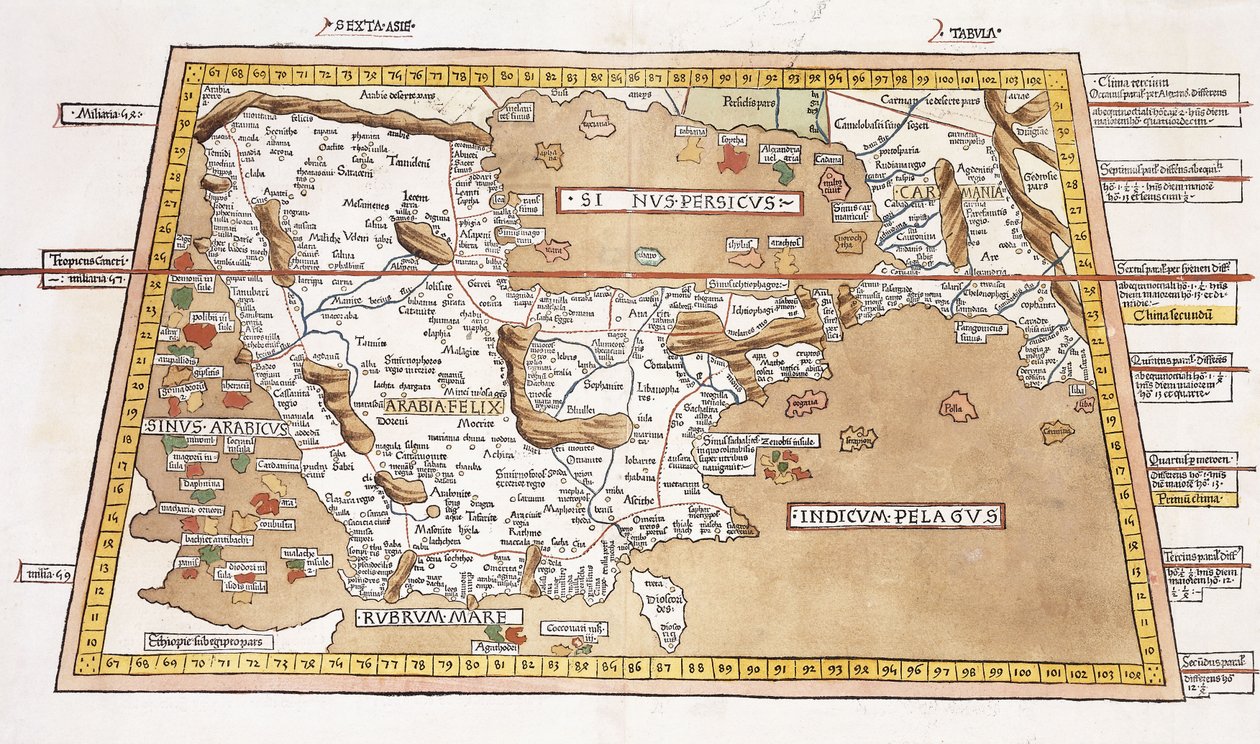 Sexta Ásia Tabula, 1541 de Ptolemy
