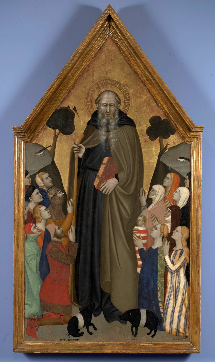 Puccio di Simone. Santo Antônio - abade. 1353, Fabriano, Galeria de Arte Cívica de Puccio di Simone