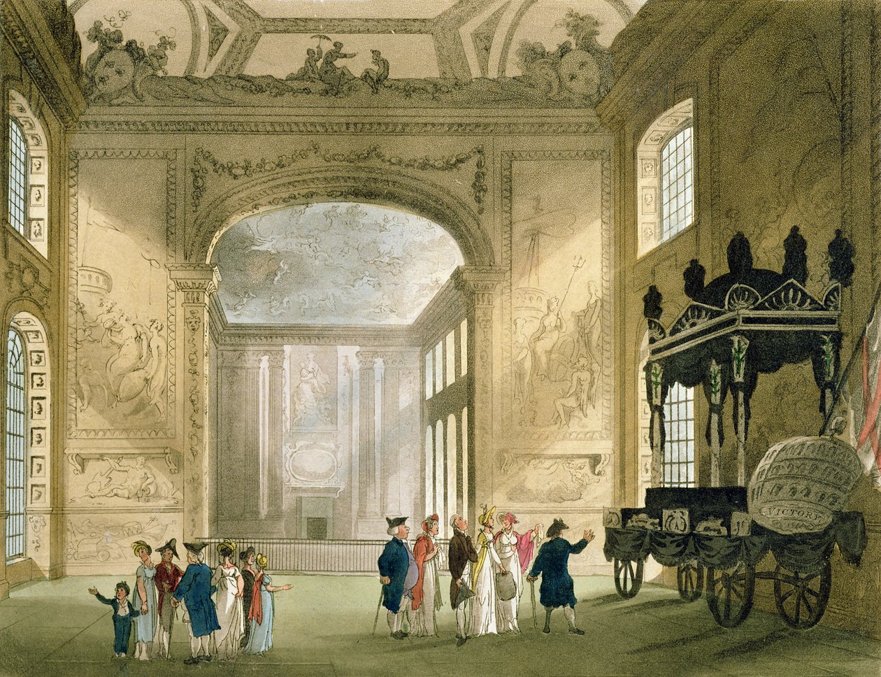 Hospital de Greenwich do microcosmo de Londres de Ackermann (cópia) de Pugin and Rowlandson