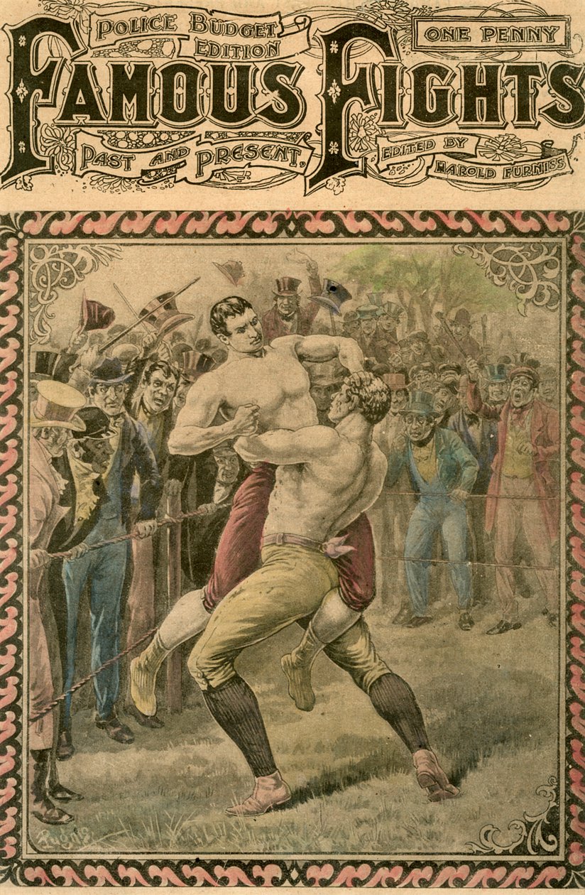 A segunda luta entre Bendigo e Ben Caunt, 1838 final do século XIX ou início do século XX. de Pugnis