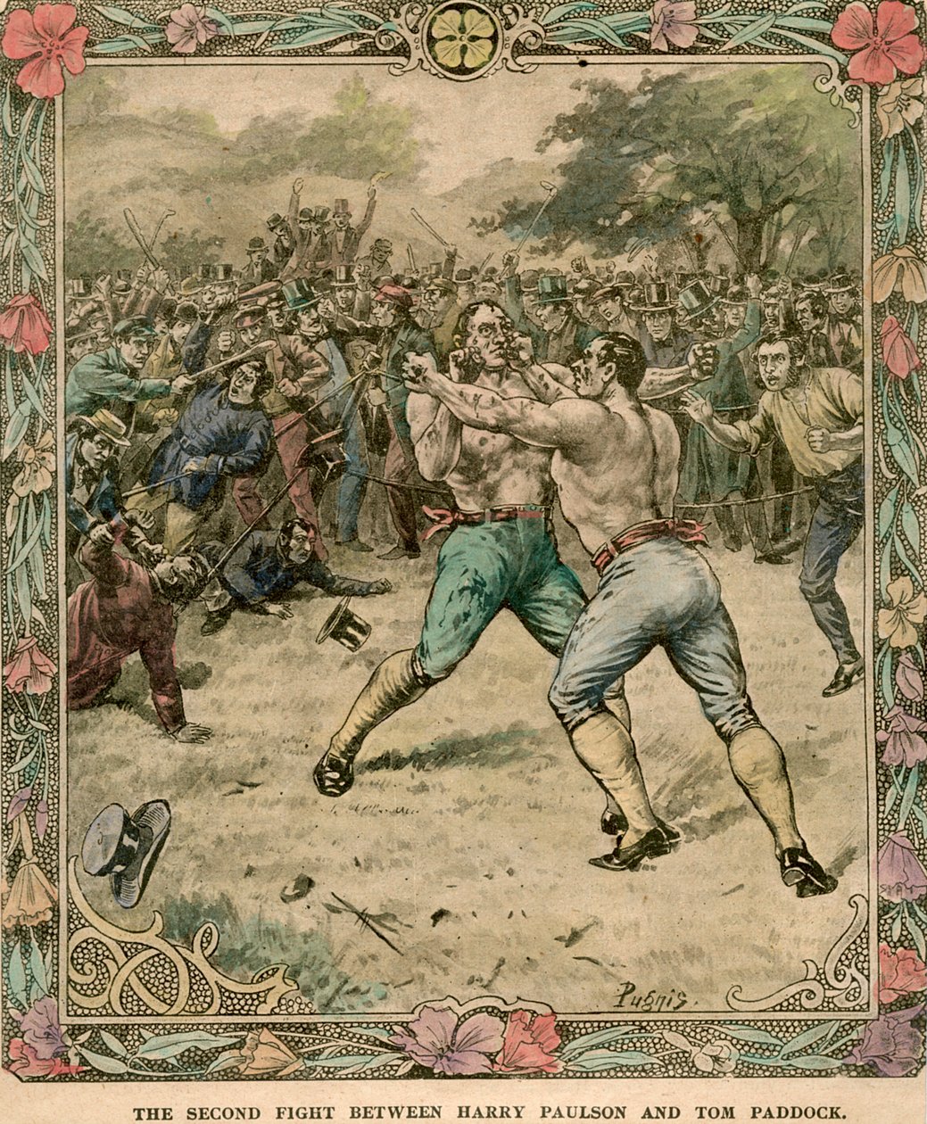 A segunda luta entre Harry Paulson e Tom Paddock, 1851 final do século XIX ou início do século XX. de Pugnis