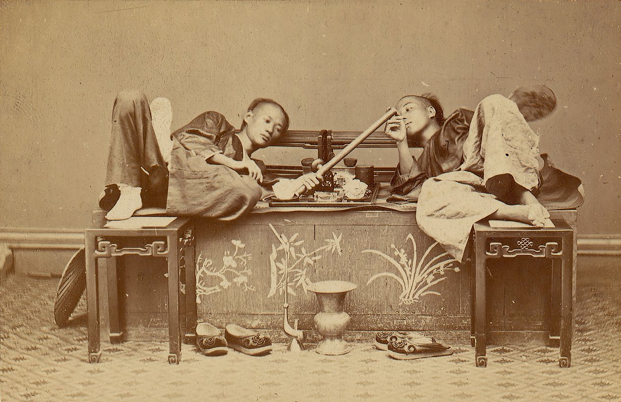 [Fumadores de ópio], década de 1870. de Pun Lun