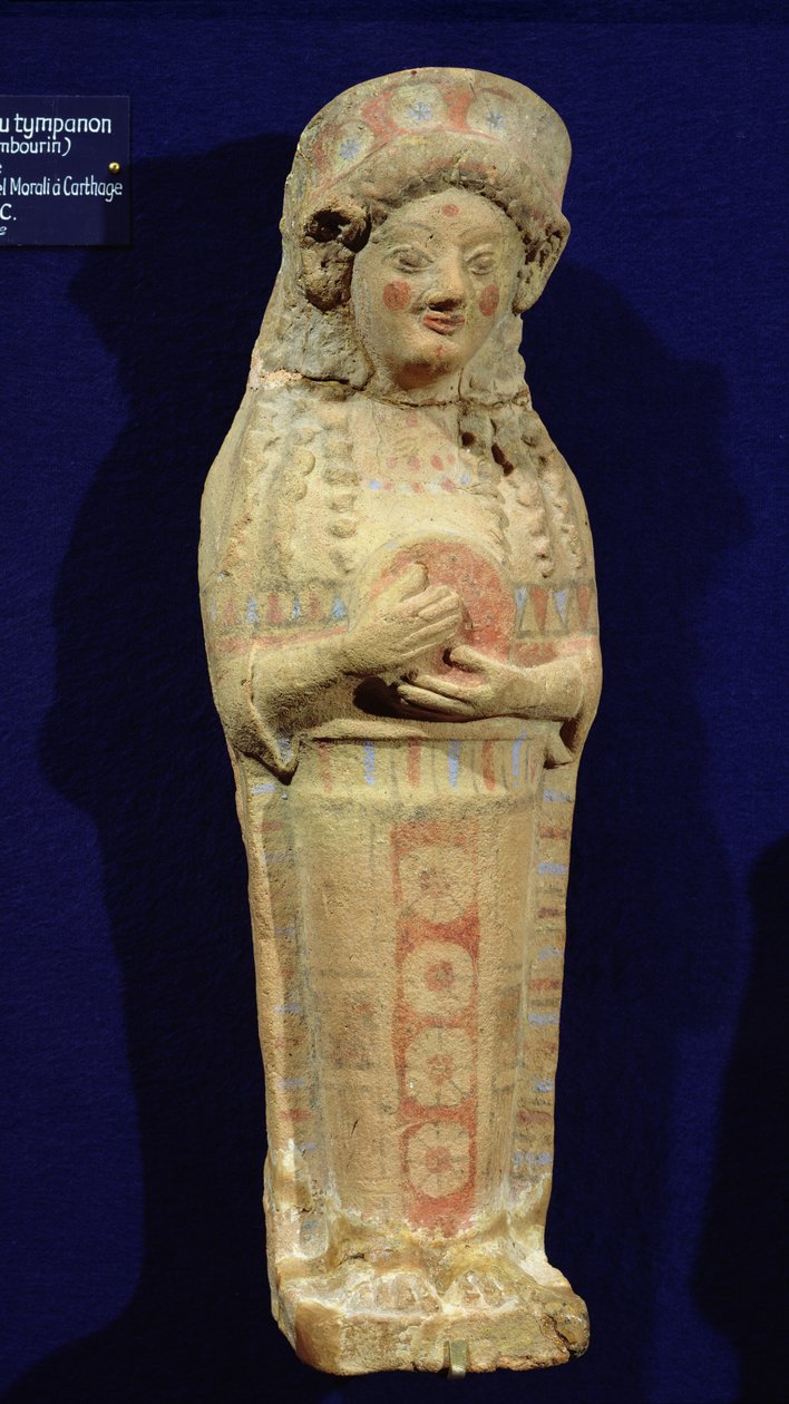 Estatueta de um músico (pedra policromada) de Punic