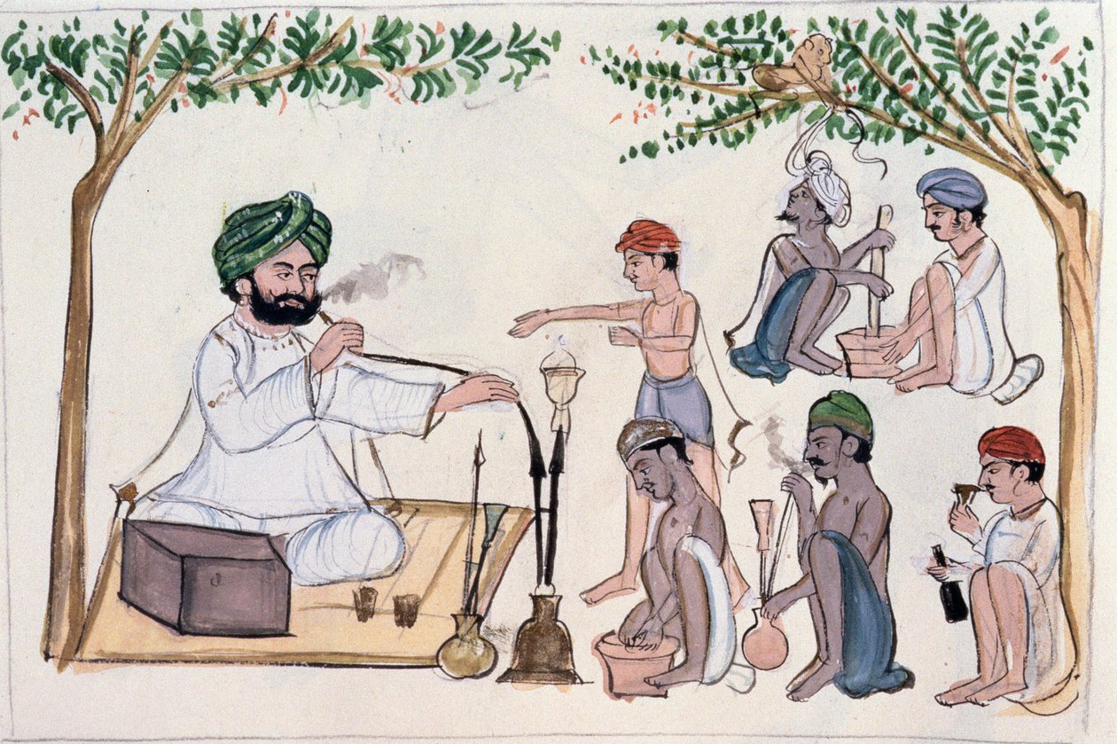Loja de Bebidas (Saqi-Khana) c.1890 (wc no papel) de Punjabi School