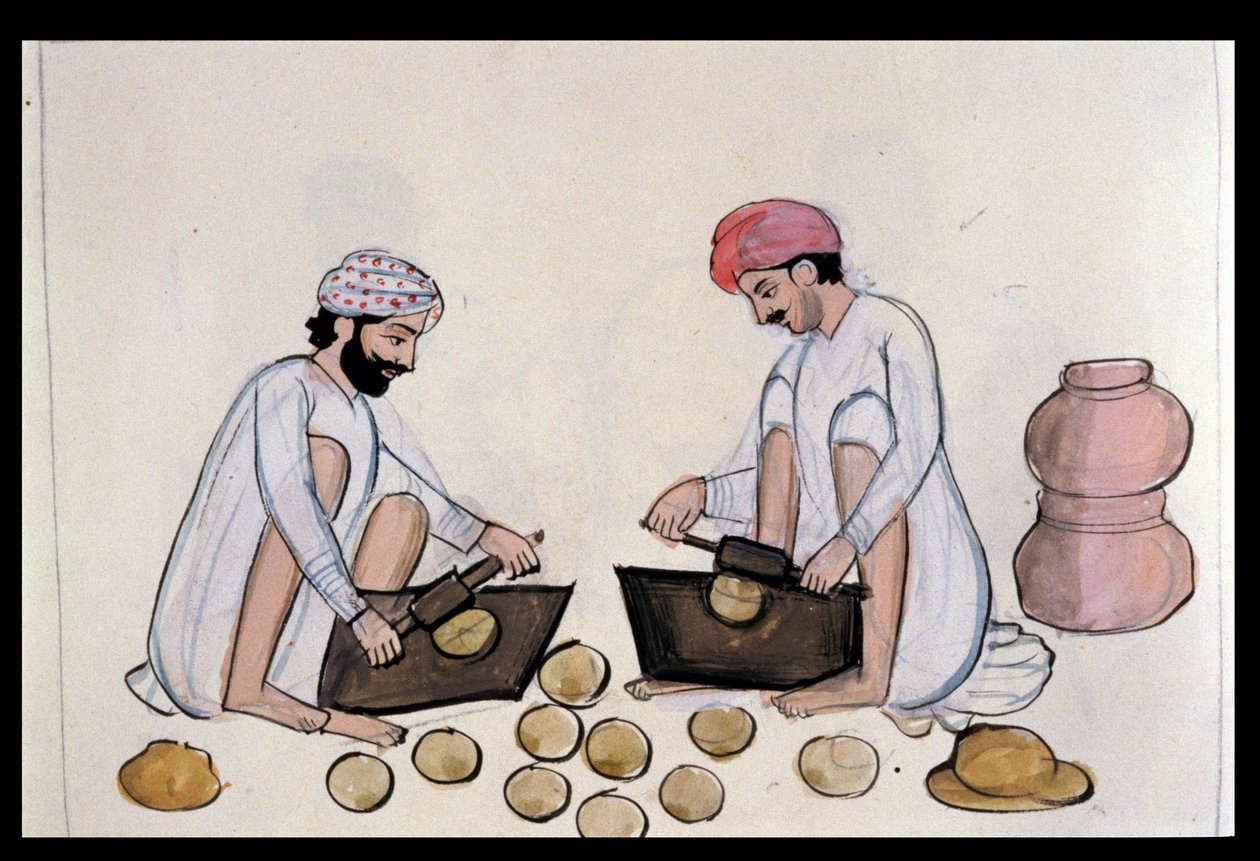 Fabricantes de bolos, c.1890 (wc no papel) de Punjabi School