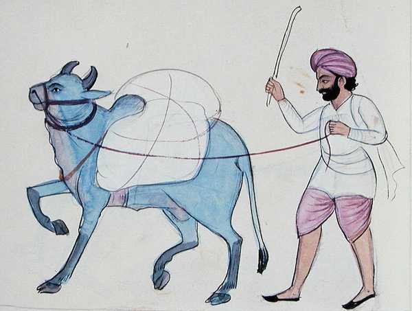 Washerman (Dhobi) c.1890 (aquarela sobre papel) de Punjabi School