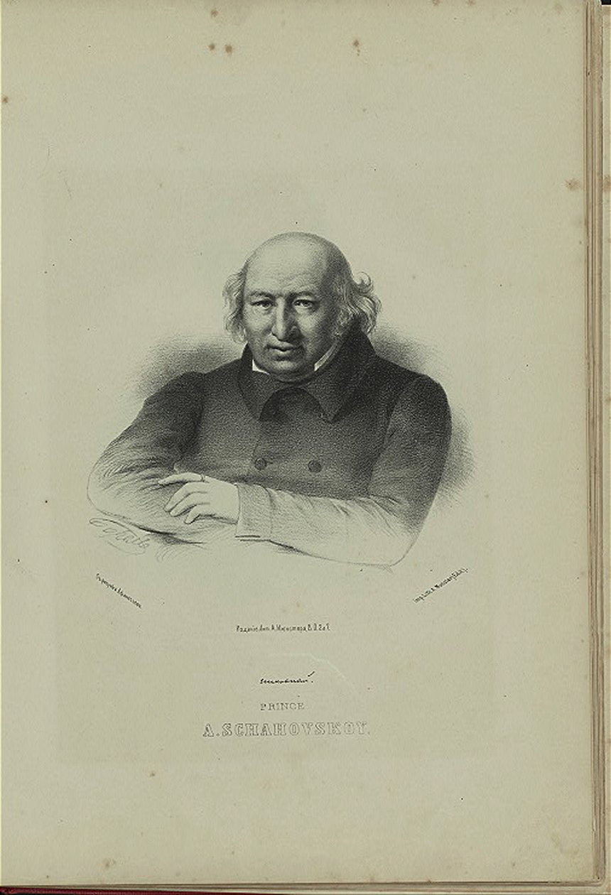 Retrato do autor Príncipe Alexander Shakhovskoi 1777-1846, 1860 de Pyotr Fyodorovich Borel