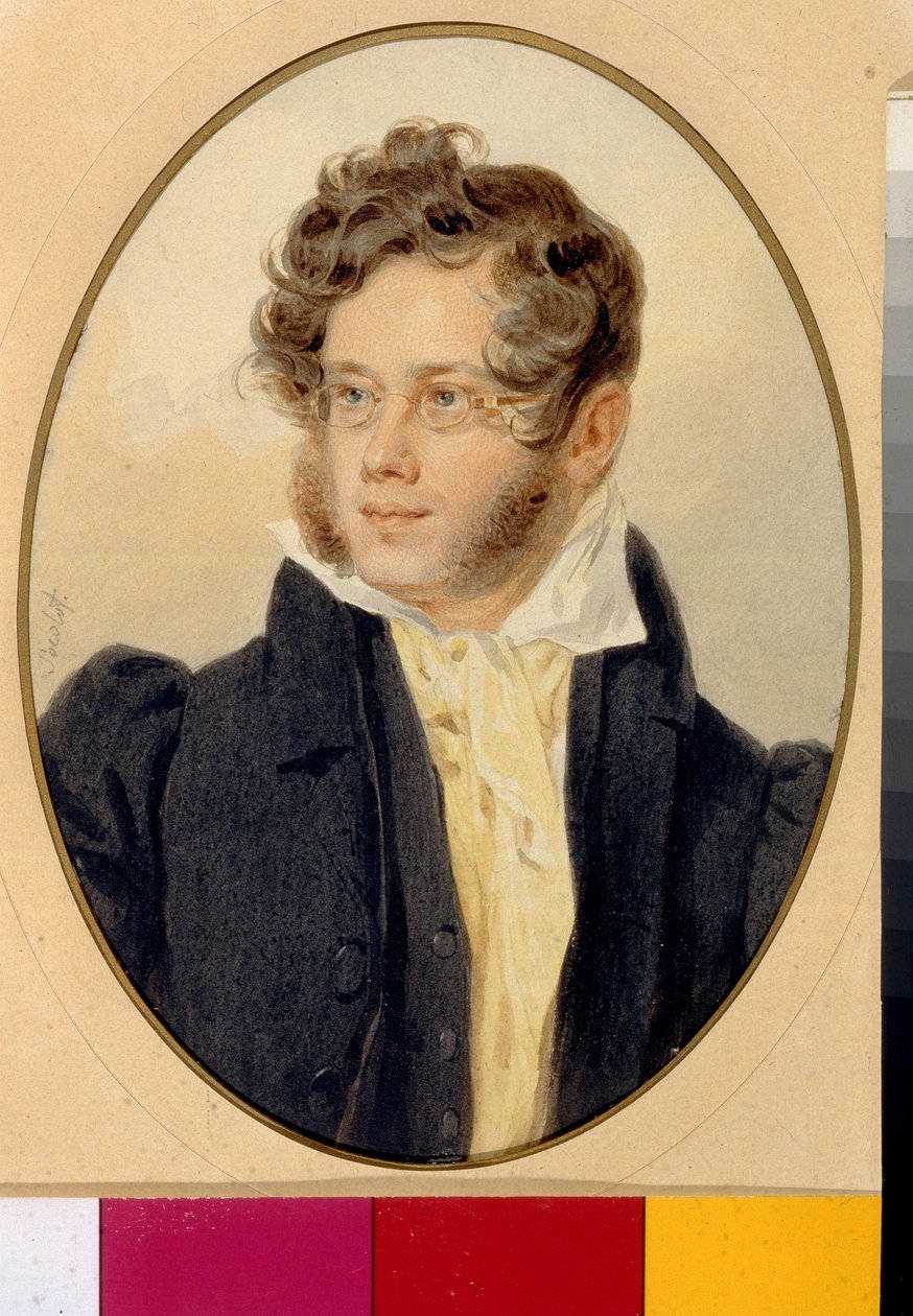 Retrato do Príncipe Piotr Andreievitch Viazemski (Pierre Wiazemsky) (1792-1878), poete russe (Retrato do Príncipe Poeta Pyotr A. Vyazemsky). Oeuvre de Pyotr (Piotr) Fyodorovich Sokolov (Pierre Sokolov) (1791-1848) de Pyotr Fyodorovich Sokolov