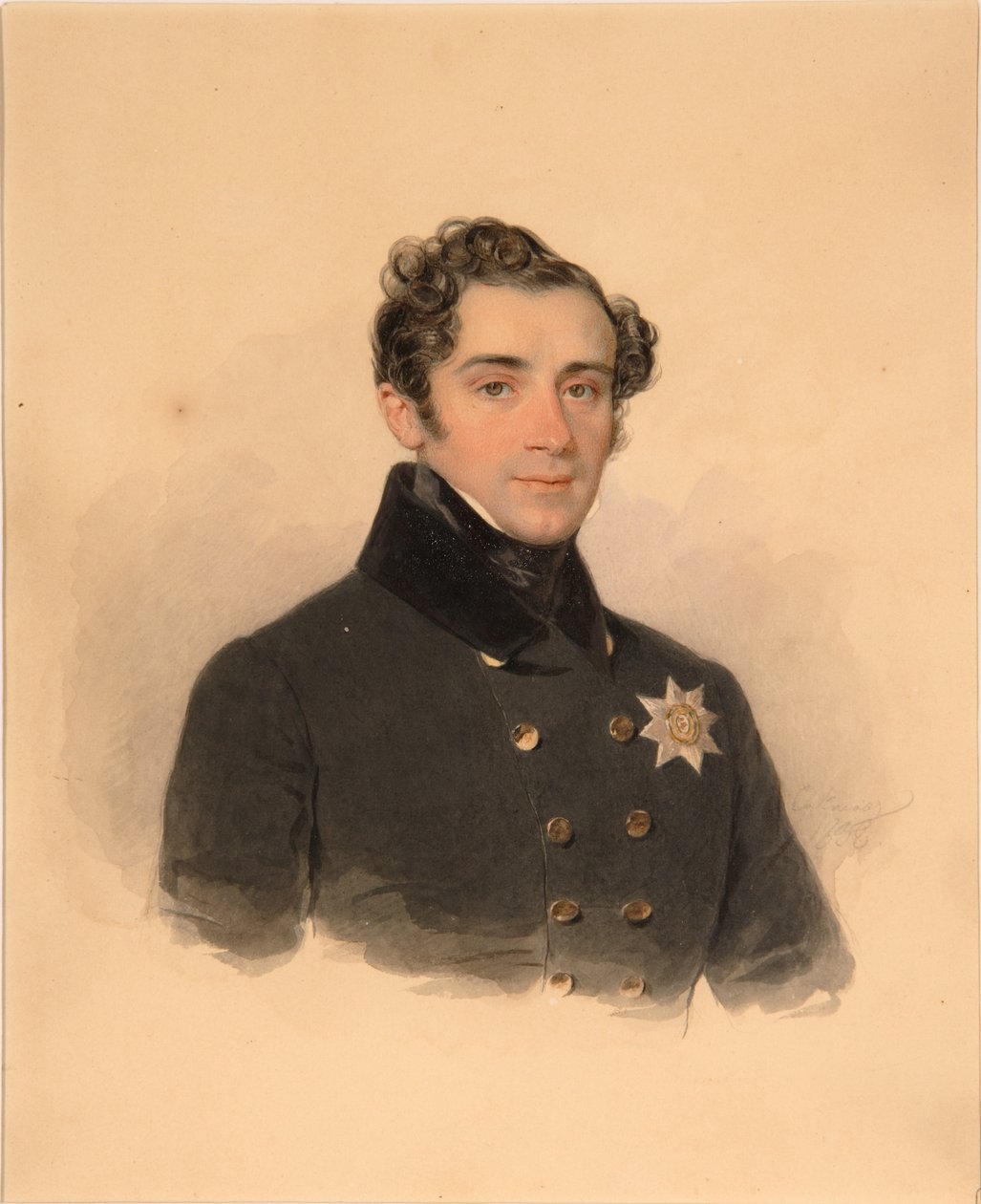 Retrato do príncipe Alexander Fyodorovich Golitsyn 1796-1864, 1838 de Pyotr Fyodorovich Sokolov