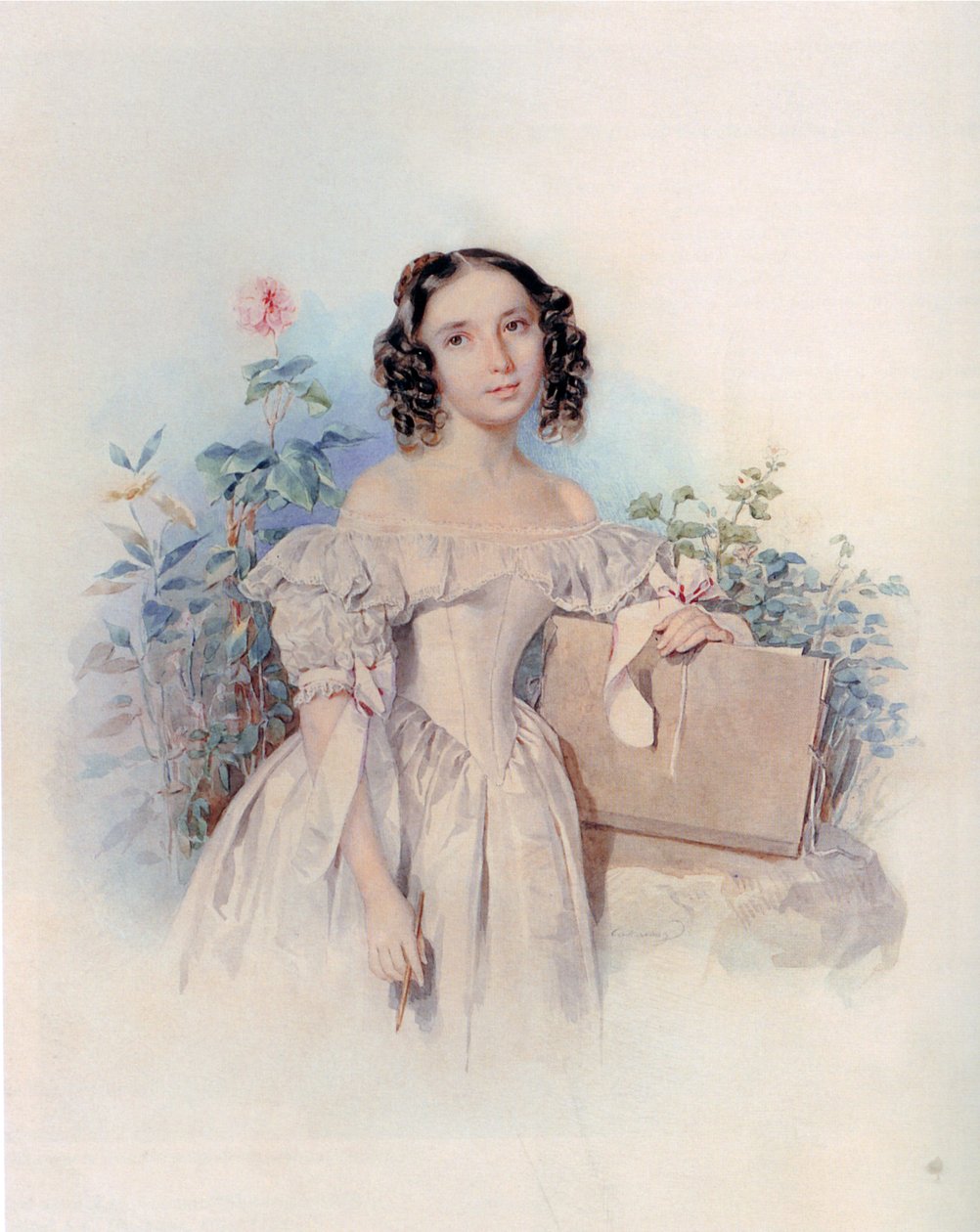 Retrato da princesa Helen Biron von Curland, née Meshcherskaya 1818-1843, 1830s de Pyotr Fyodorovich Sokolov