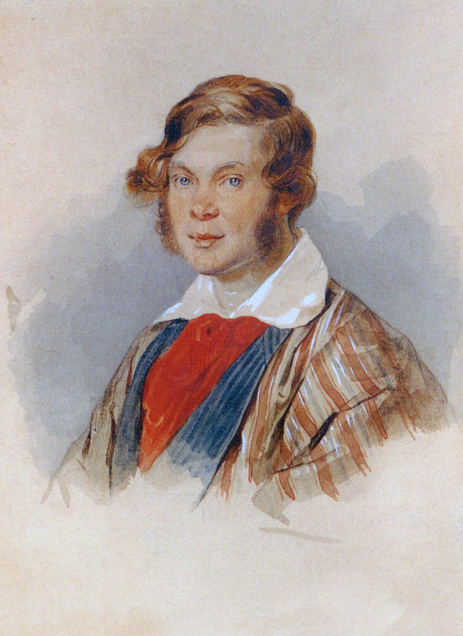 Retrato do poeta príncipe Pyotr A. Vyazemsky 1792-1878, década de 1830 de Pyotr Fyodorovich Sokolov
