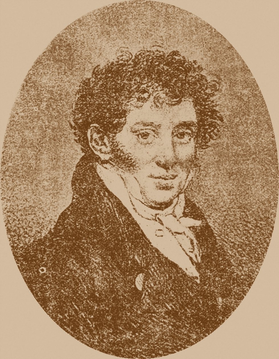 Retrato do compositor e guitarrista Andrei Osipovich Sychra 1773-1850, 1817. de Pyotr Fyodorovich Sokolov