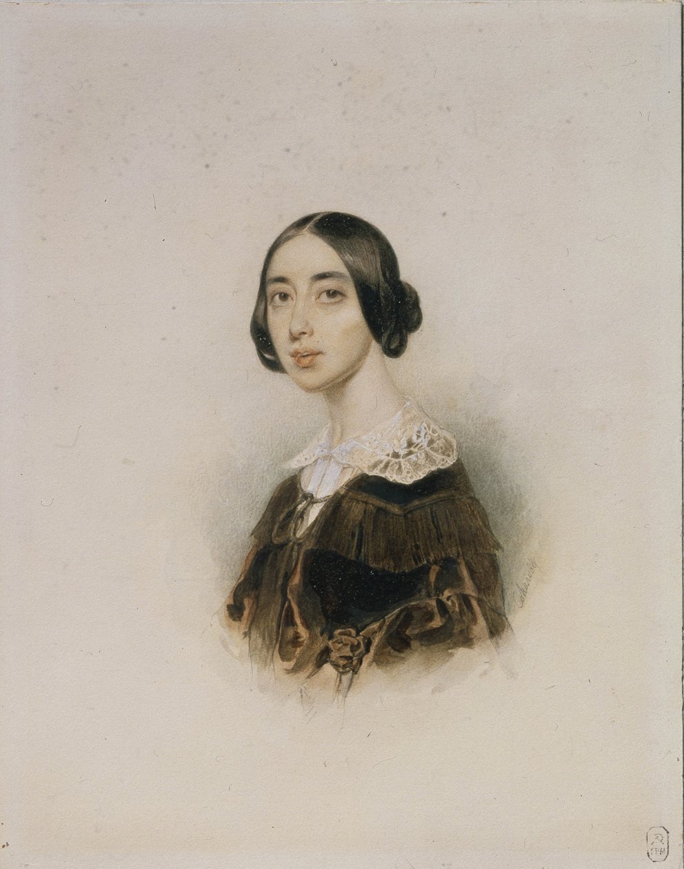 Retrato da cantora e compositora Michelle Pauline Viardot-García 1821-1910, 1843-1845 de Pyotr Fyodorovich Sokolov