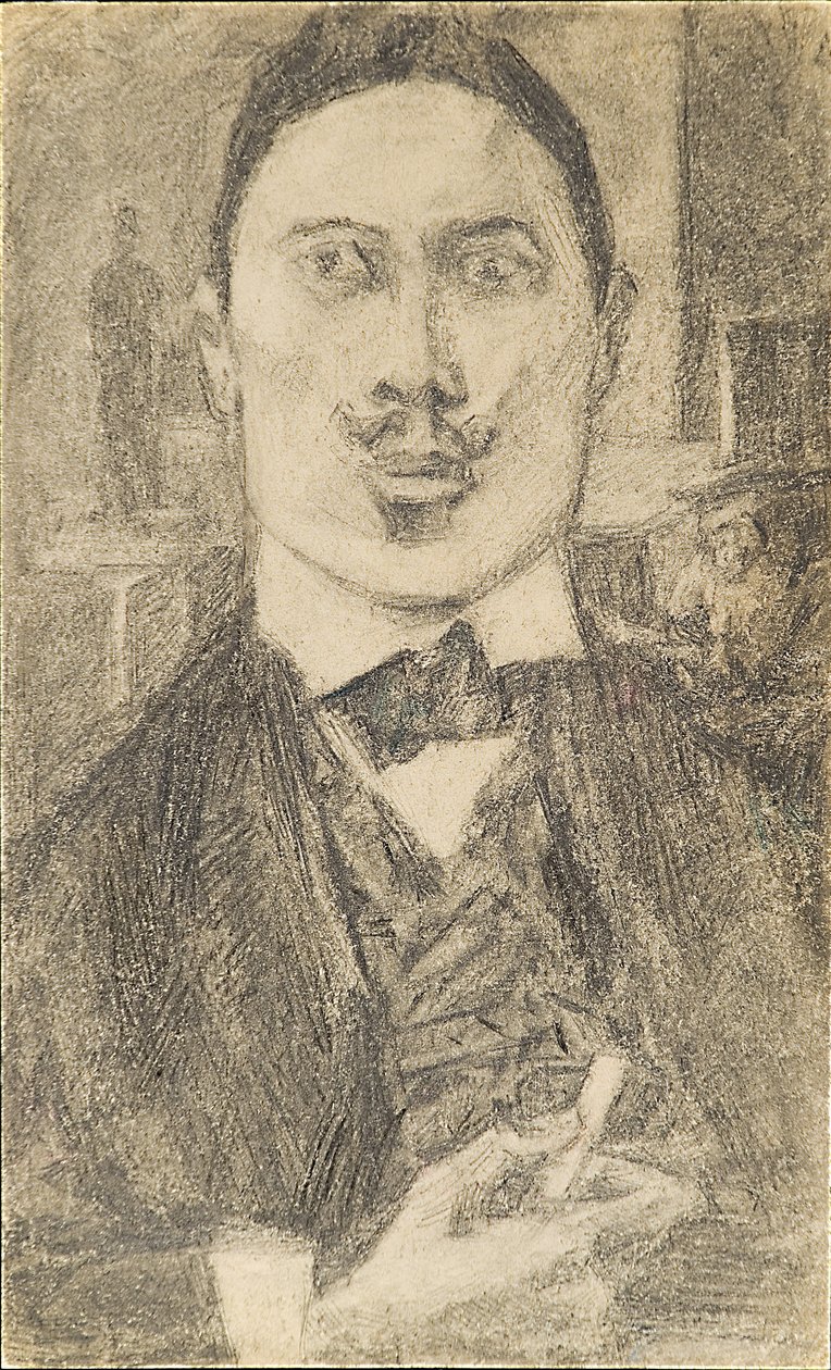 Retrato do pintor Nikolay Sapunov 1880-1912, 1912 de Pyotr Ignatyevich Bromirsky
