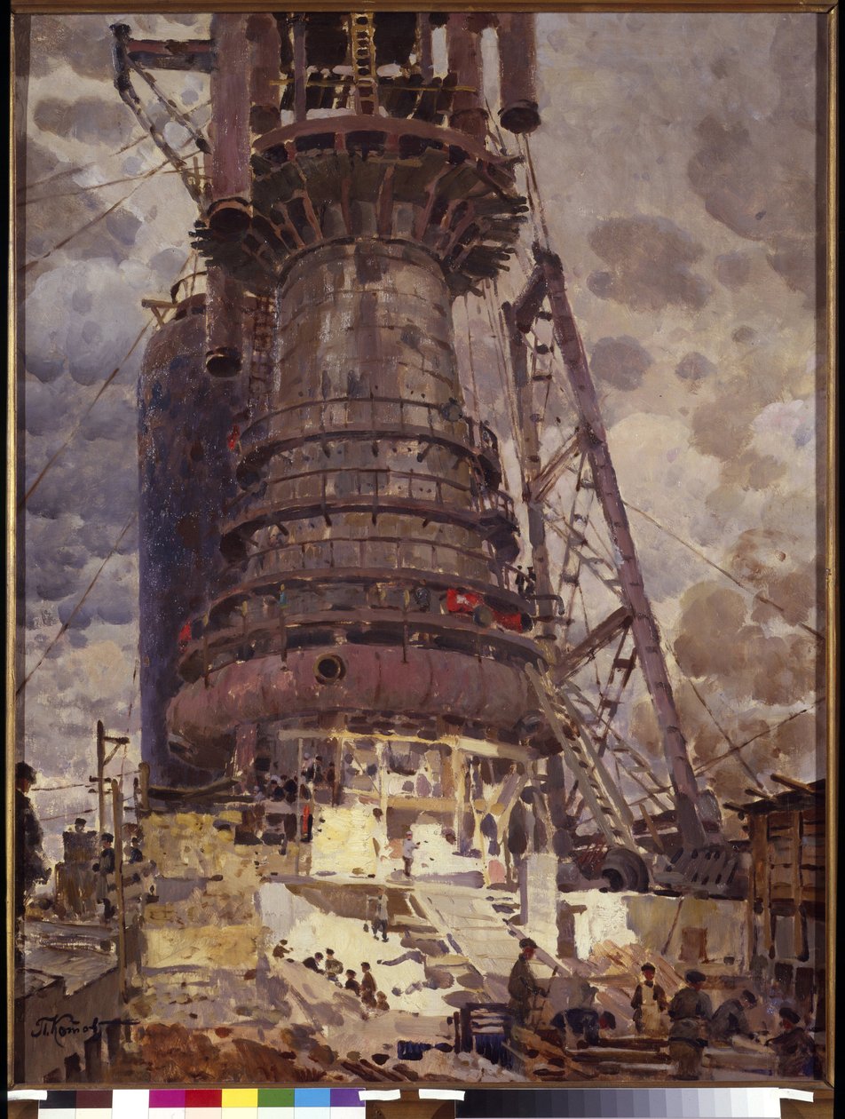 O alto-forno n.º 1 em Kusnetsk, Sibéria Central de Pyotr Ivanovich Kotov