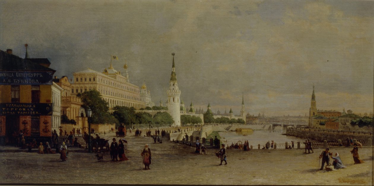 Ponte Bolshoy Kamenny em Moscou de Pjotr ​​​​Petrowitsch Wereschtschagin