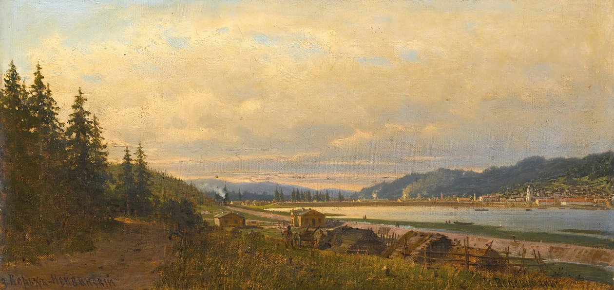 Vista de Verkh-Neyvinsky, ca 1877. de Pjotr ​​​​Petrowitsch Wereschtschagin
