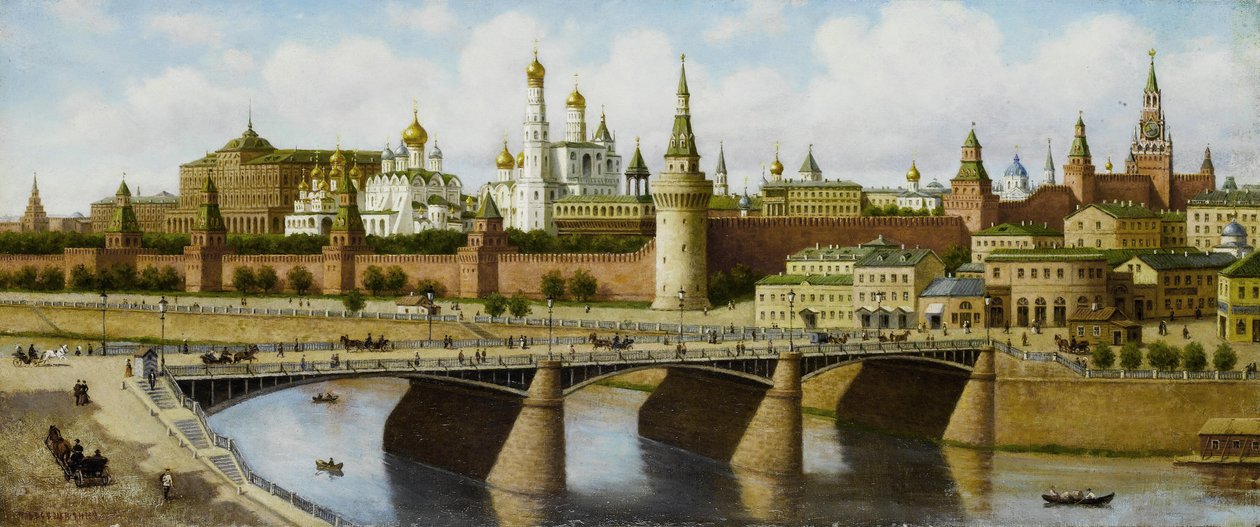 Vista do Kremlin da ponte Moskvoretsky de Pjotr ​​​​Petrowitsch Wereschtschagin