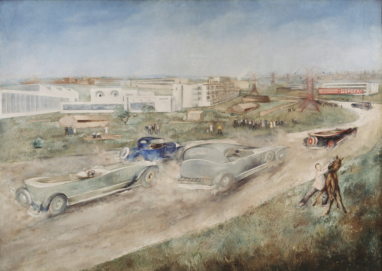 Corrida de carros, 1930 de Pyotr Vladimirovich Williams