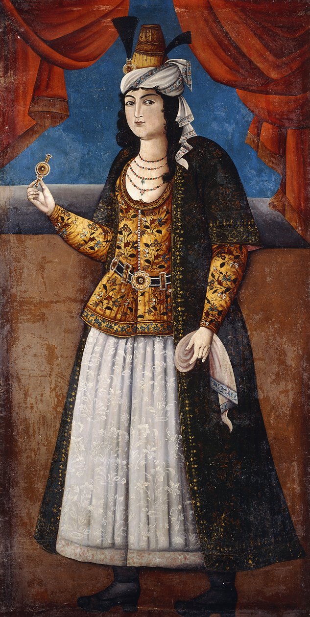 Retrato de uma senhora, c. 1850 de Qajar School
