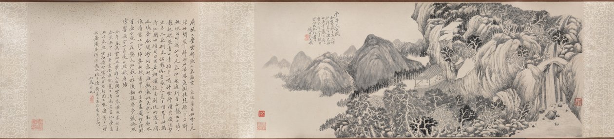 Viagem dos sonhos ao Monte Tiantai, 1814. de Qian Du