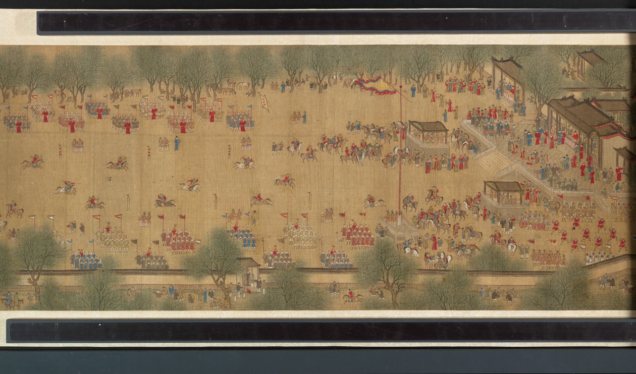 Festival da Primavera no rio de Qing Dynasty Chinese School