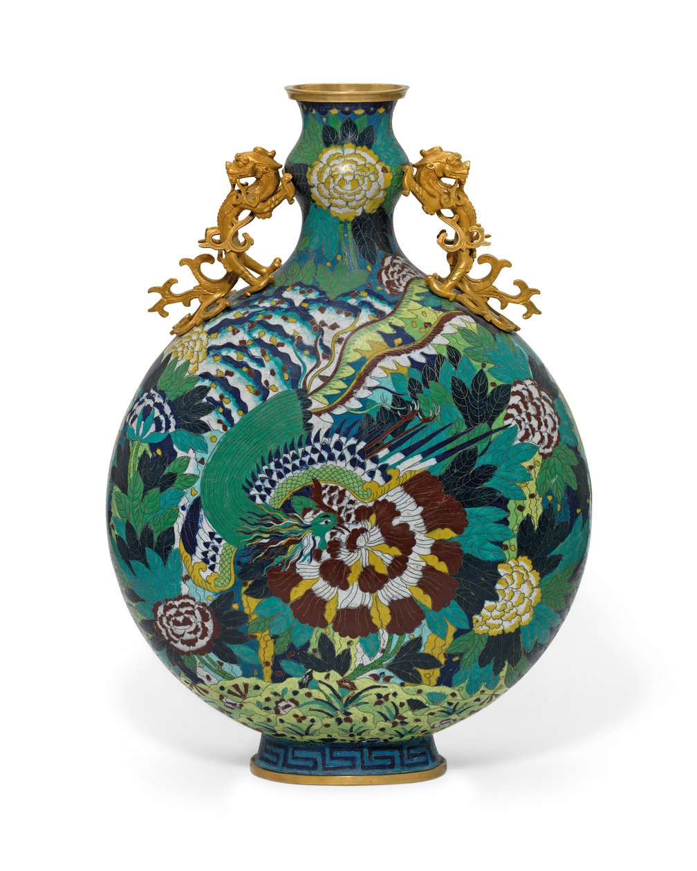 Um balão lunar grande de esmalte Cloisonné (esmalte) de Qing Dynasty Chinese School