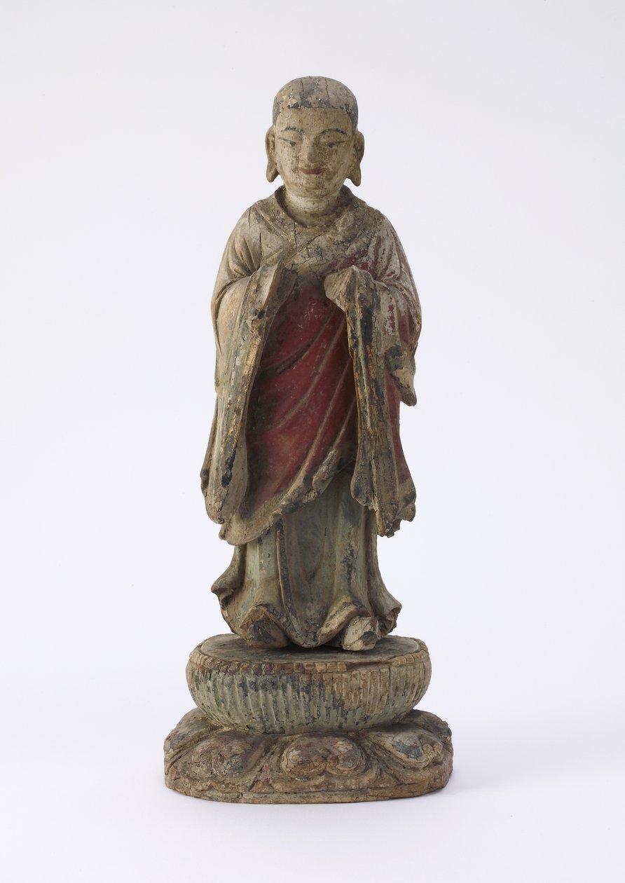 Figura do monge A-nan (Ananda) de Qing Dynasty Chinese School