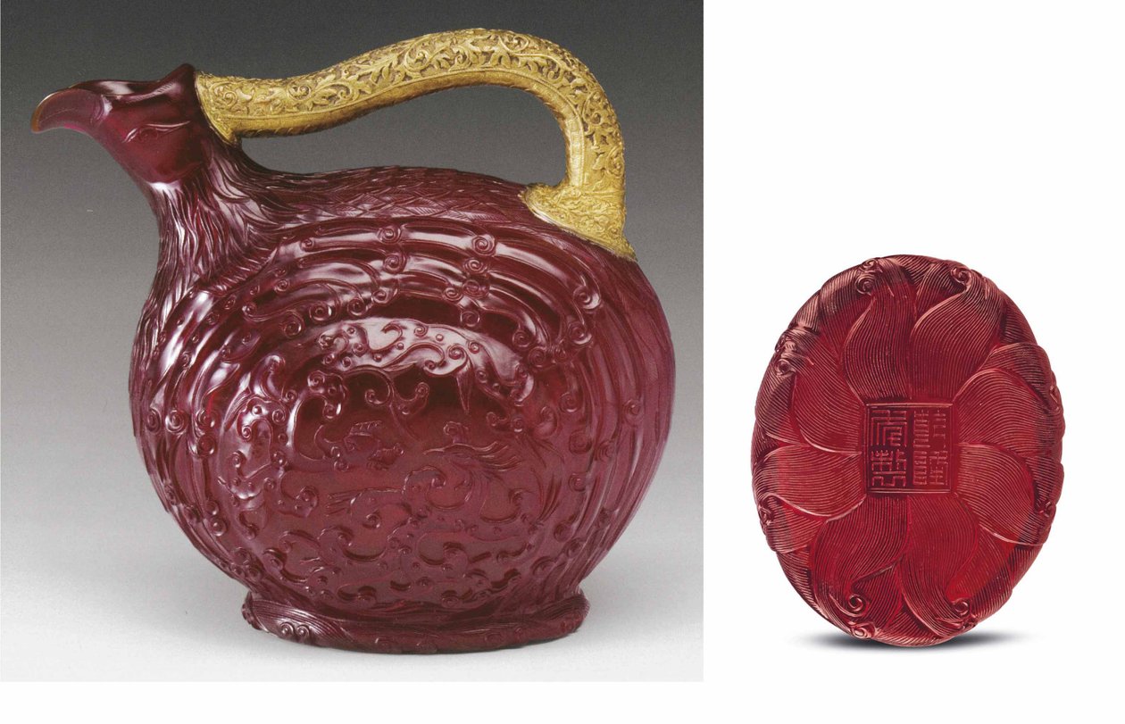 Pássaro em forma de pássaro imperial de Qing Dynasty Chinese School
