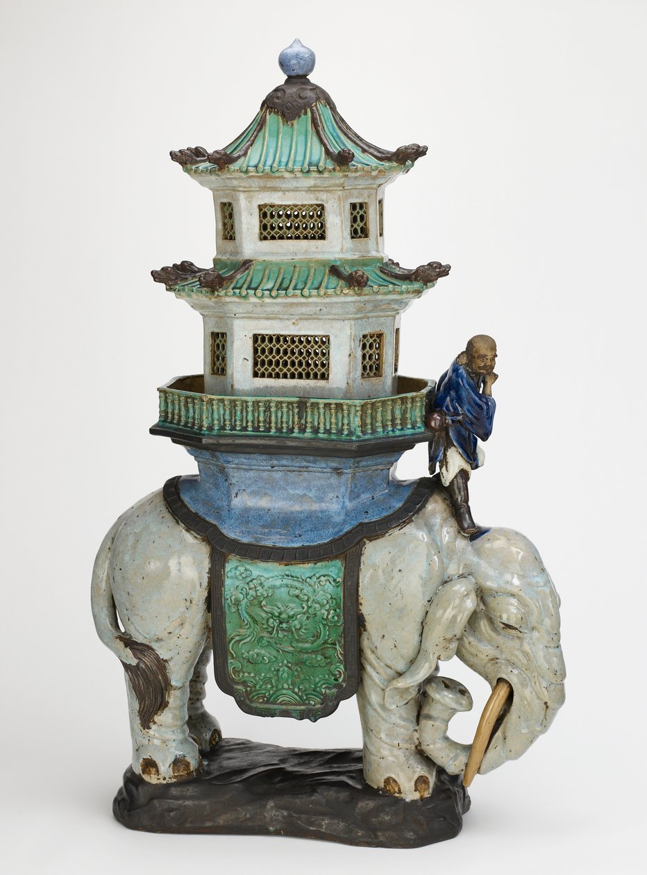 Queimador de incenso, fornos de Shiwan (Shekwan), província de Guangdong, China, entre meados do século XVII e final do século XIX (grés) de Qing Dynasty Chinese School
