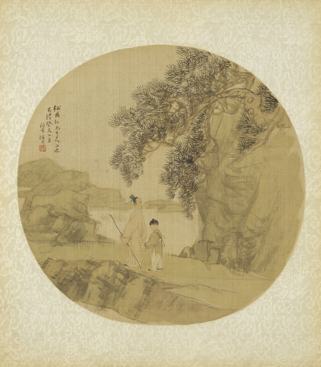 Paisagem com figuras, 1883 de Qing Dynasty Chinese School