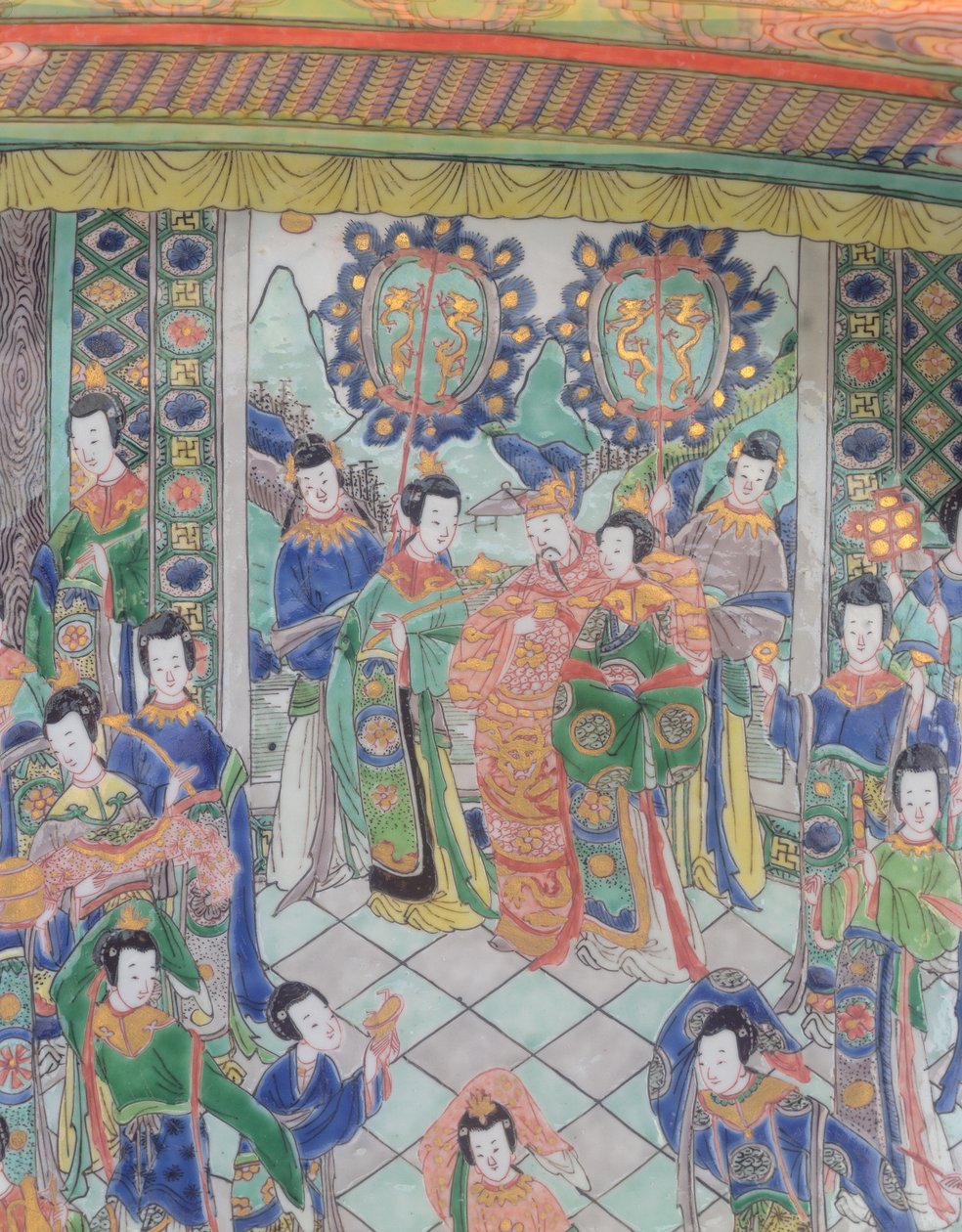 Carregador Grande Famille Verte, período Kangxi (1662-1722) (porcelana) (ver também 272193) de Qing Dynasty Chinese School