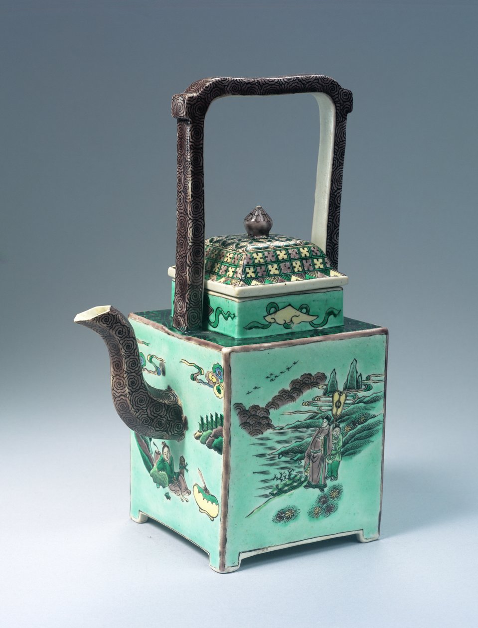 Bule Grande Família Verde, período Kangxi (1662-1722) (porcelana) de Qing Dynasty Chinese School