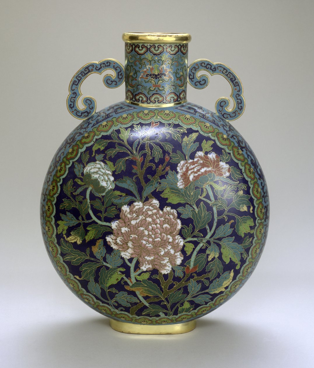 Frasco da Lua (cloisonne esmaltado) de Qing Dynasty Chinese School