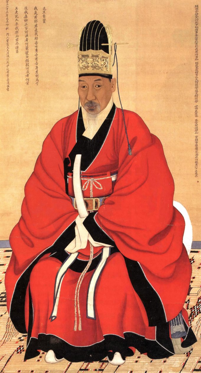 Retrato de Chae Jegong (1720-1799), académico, poeta e Conselheiro de Estado Chefe durante o reinado do Rei Jeongjo (1776-1800) de Qing Dynasty Chinese School