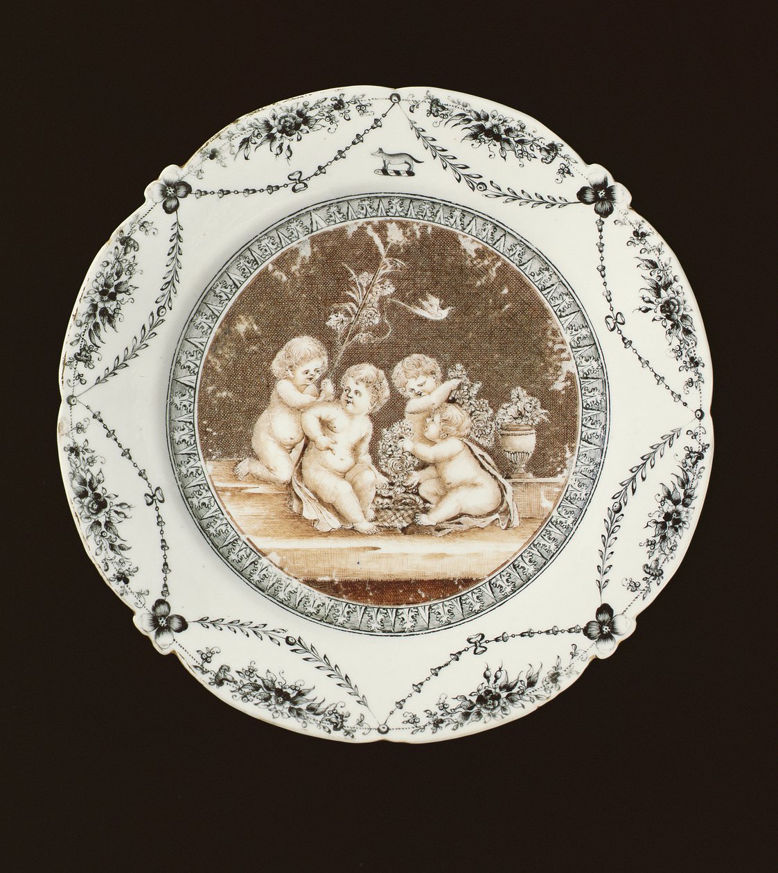 Placa lateral, período de Qianlong, c.1782 (porcelana) de Qing Dynasty Chinese School
