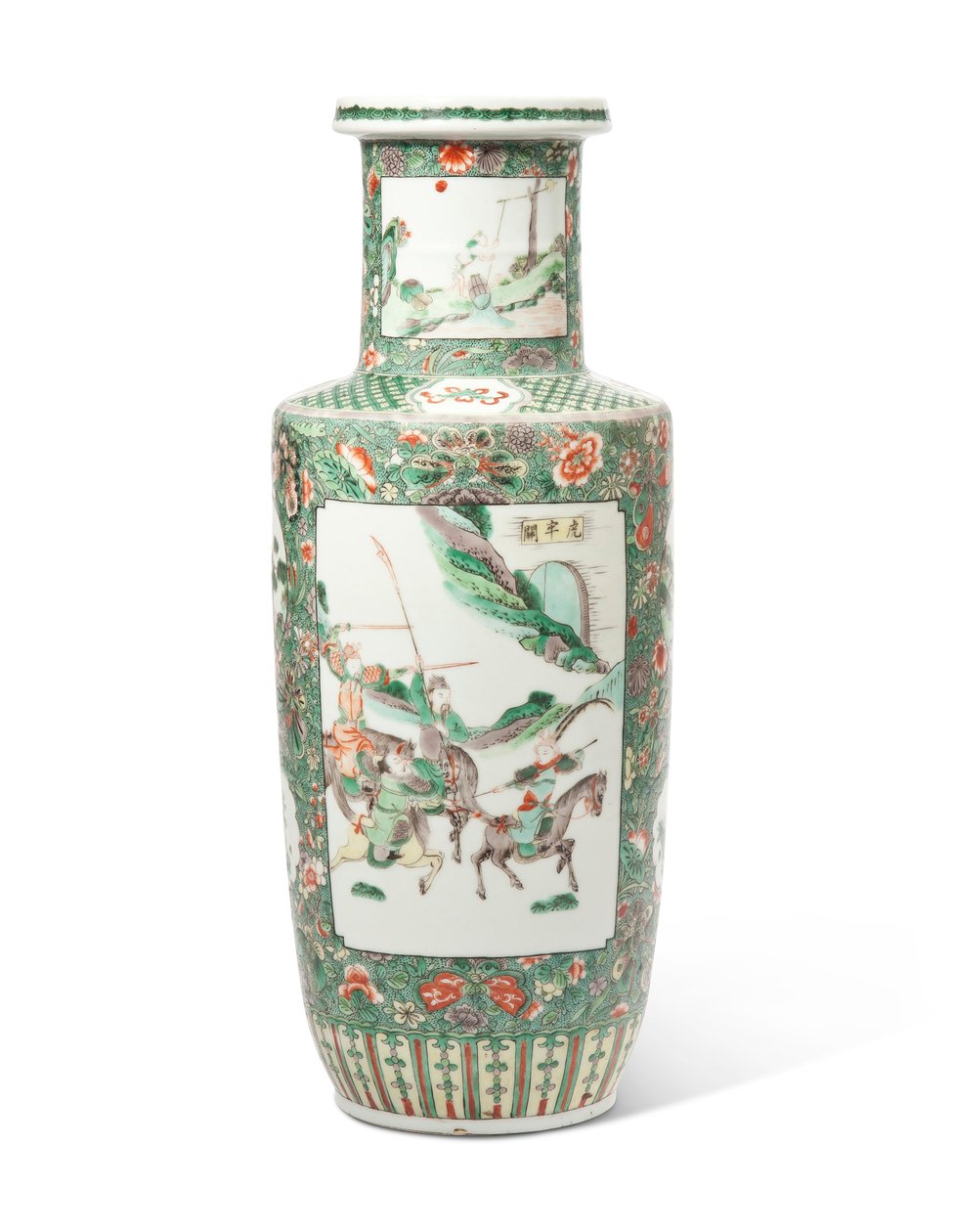 Vaso da famille verte &39;Romance of the Three Kingdoms&39; Roll (cerâmica) de Qing Dynasty   Kangxi Period Chinese School