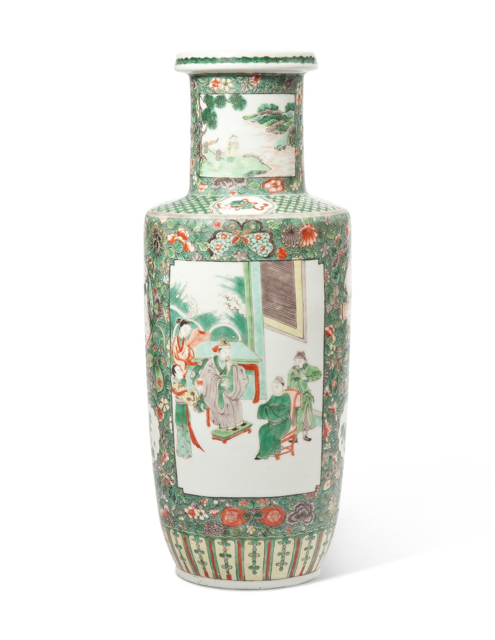 Vaso da famille verte &39;Romance of the Three Kingdoms&39; Roll (cerâmica) de Qing Dynasty   Kangxi Period Chinese School