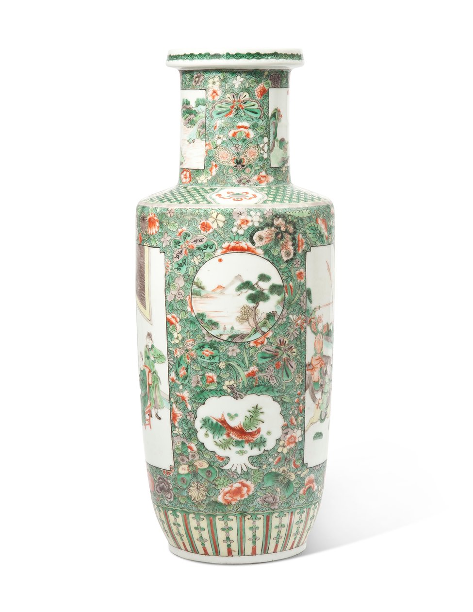 Vaso da famille verte &39;Romance of the Three Kingdoms&39; Roll (cerâmica) de Qing Dynasty   Kangxi Period Chinese School