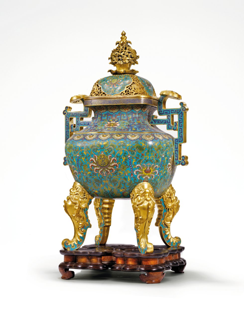 Grande Censor Imperial Cloisonne Esmalte Ruyi-Handled de Qing Dynasty   Qianlong Period Chinese School