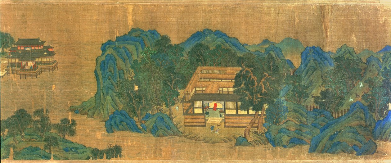 Residência de Wang Chuan, depois do estilo de pintura e poesia de Wang Wei de Qiu Ying