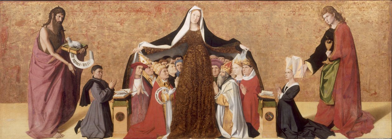 A Virgem da Misericórdia da Família Cadard, 1453 de Quarton