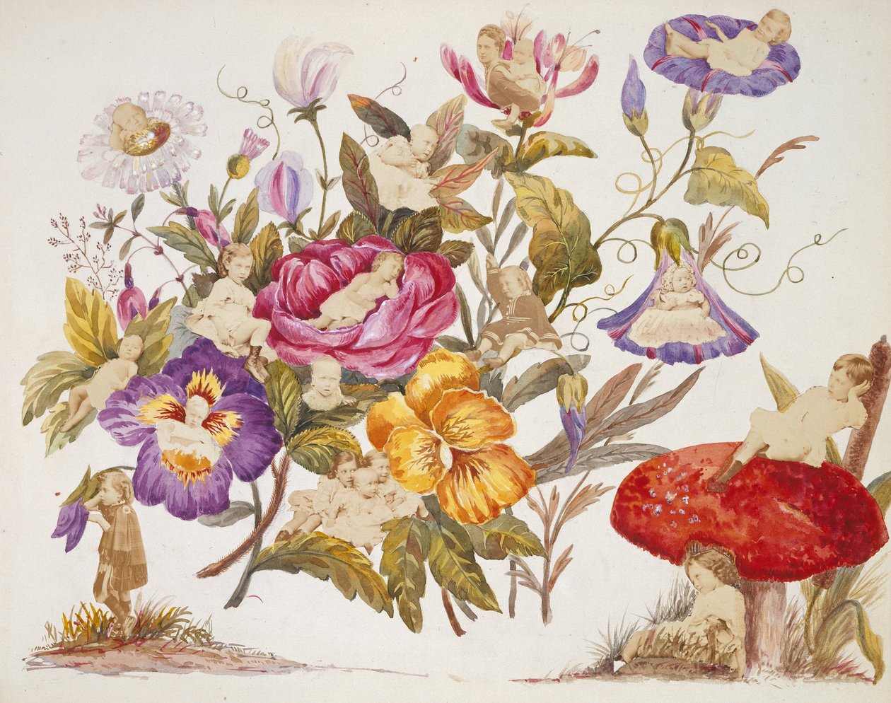 Álbum de desenhos pintados por Alexandra, Princesa de Gales, incorporando fotografias, 1866-1869 de Queen Alexandra