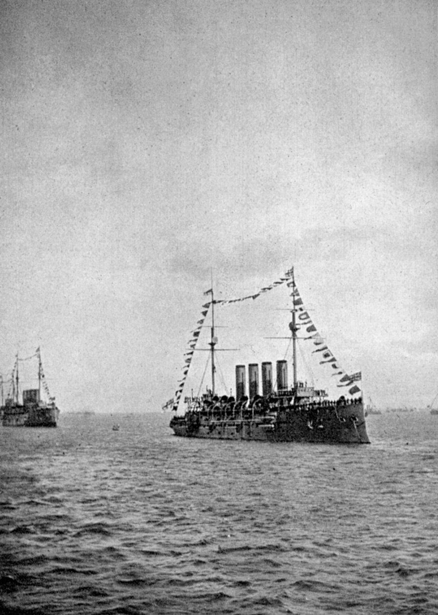 Revisão naval ao largo da costa de Portsmouth, 1907 1908. de Queen Alexandra