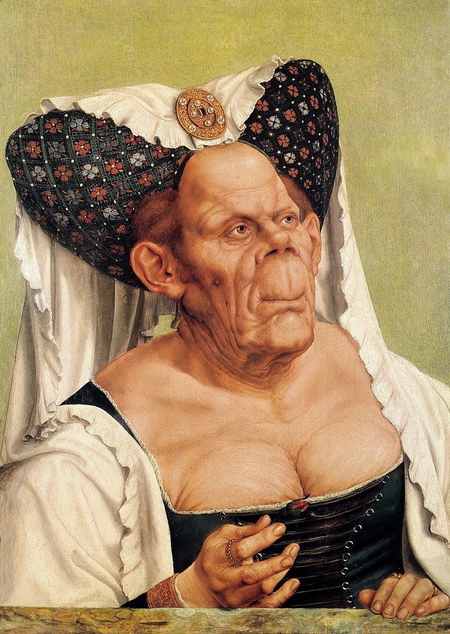 Uma velha mulher grotesca, possivelmente princesa Margaret do Tirol, c.1525-30 de Quentin Massys or Metsys